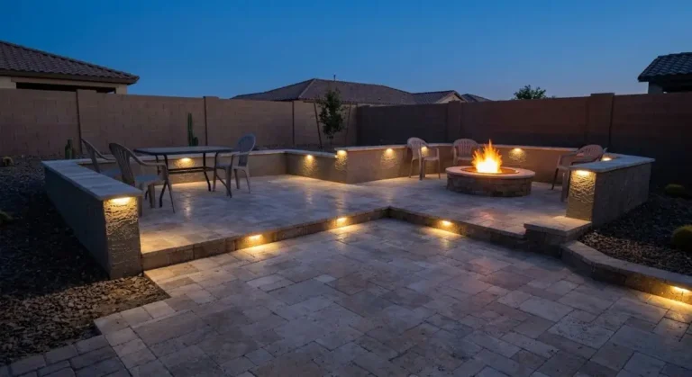 paver patio nighttime in gilbert, az
